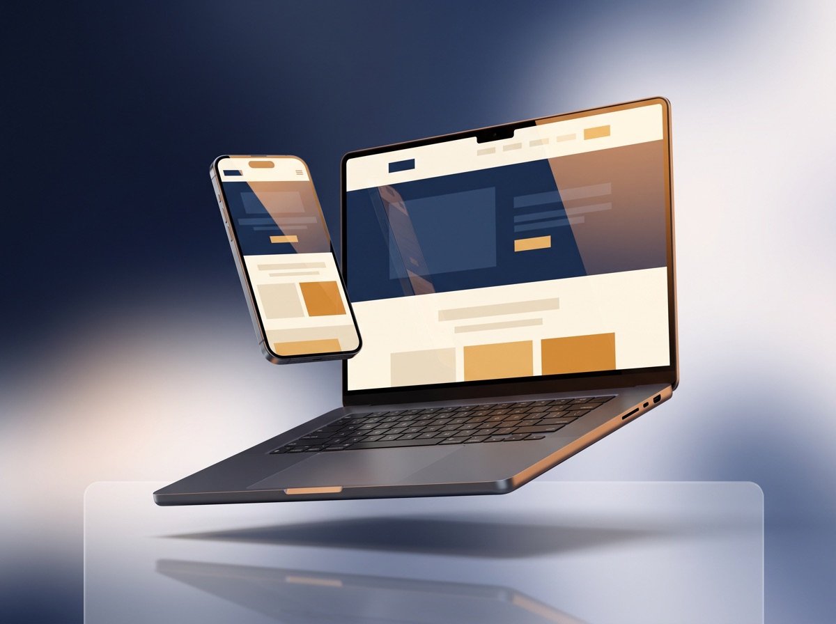 Website and lead recovery system shown on laptop and phone